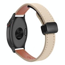Per Garmin Approach S40 Slim Cinturino in pelle microfibra con fibbia magnetica da 20 mm (albicocca crema)