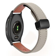 Per Garmin Venu 2 Plus Slim Magnetic Buckle 20mm Cinturino in microfibra in pelle (vitello grigio elefante)
