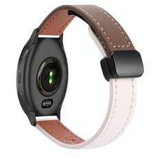Per Garmin Venu 2 Plus Slim Magnetic Buckle 20mm Cinturino in pelle microfibra (albicocca+caramello macchiato)