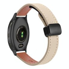 Per Garmin Venu 2 Plus Slim Magnetic Buckle 20mm Cinturino in pelle microfibra (albicocca crema)