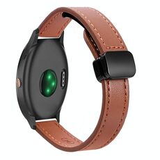Per Garmin Vivoactive 3 Music Slim Fibbia magnetica 20mm Cinturino in microfibra in pelle (marrone moka)