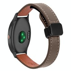 Per Garmin Vivoactive 3 Music Slim Fibbia Magnetica 20mm Cinturino in Microfibra in Pelle (Caramello Macchiato)