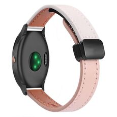 Per Garmin Vivoactive 3 Music Slim Fibbia magnetica 20mm Cinturino in microfibra in pelle (rosa + albicocca)