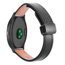 Per Garmin Vivoactive 3 Music Slim Cinturino in pelle microfibra con fibbia magnetica da 20 mm (nero)