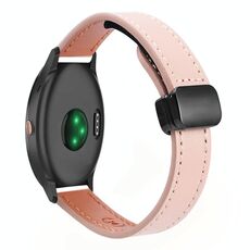 Per Garmin Vivoactive 3 Music Slim Fibbia magnetica 20mm Cinturino in microfibra in pelle (rosa Sakura)