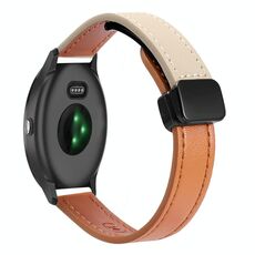 Per Garmin Vivoactive 3 Slim Fibbia Magnetica 20mm Cinturino in Microfibra in Pelle (Aimaorange+Crema Albicocca)