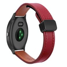Per Garmin Vivoactive 3 Slim Cinturino in pelle microfibra con fibbia magnetica da 20 mm (rosso vino)