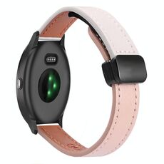 Per Garmin Vivoactive 3 Slim Fibbia Magnetica 20mm Cinturino in Microfibra in Pelle (Rosa+Albicocca)