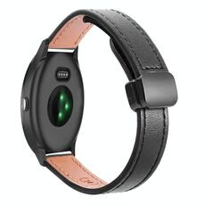 Per Garmin Vivoactive 3 Slim Cinturino in pelle microfibra con fibbia magnetica da 20 mm (nero)