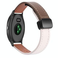 Per Garmin Vivoactive 3 Slim Fibbia Magnetica 20mm Cinturino in Microfibra in Pelle (Albicocca+Caramello Macchiato)
