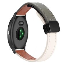 Per Garmin Vivoactive 3 Slim Fibbia Magnetica 20mm Cinturino in Microfibra in Pelle (Albicocca+Verde Avocado)