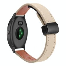 Per Garmin Vivoactive 3 Slim Cinturino in pelle microfibra con fibbia magnetica da 20 mm (albicocca crema)