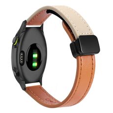Per Garmin Forerunner 55 Slim Fibbia Magnetica 20mm Cinturino in Microfibra in Pelle (Aimaorange+Crema Albicocca)
