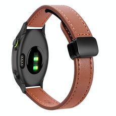 Per Garmin Forerunner 55 Slim Fibbia Magnetica 20mm Cinturino in Microfibra in Pelle (Marrone Moca)