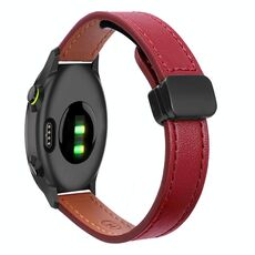 Per Garmin Forerunner 55 Slim Fibbia Magnetica 20mm Cinturino in Microfibra in Pelle (Rosso Vino)