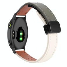 Per Garmin Forerunner 55 Slim Fibbia Magnetica 20mm Cinturino in Microfibra in Pelle (Albicocca+Verde Avocado)