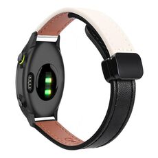Per Garmin Forerunner 55 Slim Fibbia Magnetica 20mm Cinturino in Microfibra in Pelle (Nero+Albicocca)