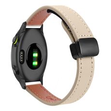 Per Garmin Forerunner 55 Slim Fibbia Magnetica 20mm Cinturino in Microfibra in Pelle (Albicocca Crema)