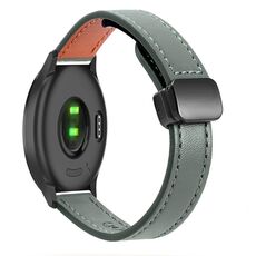 Per Garmin Forerunner 158 Slim Fibbia Magnetica 20mm Cinturino in Microfibra in Pelle (Verde Avocado)