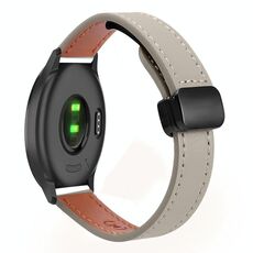Per Garmin Forerunner 158 Slim Cinturino in pelle microfibra con fibbia magnetica da 20 mm (grigio elefante vitello)
