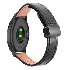 Per Garmin Forerunner 158 Slim Fibbia Magnetica 20mm Cinturino in Microfibra in Pelle (Nero)