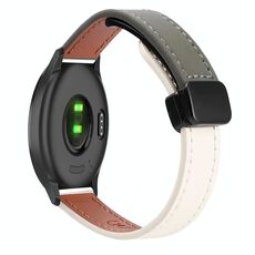 Per Garmin Forerunner 158 Slim Fibbia Magnetica 20mm Cinturino in Microfibra in Pelle (Albicocca+Verde Avocado)