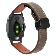 Per Garmin Forerunner 245 Music Slim Fibbia Magnetica 20mm Cinturino in Microfibra in Pelle (Caramello Macchiato)