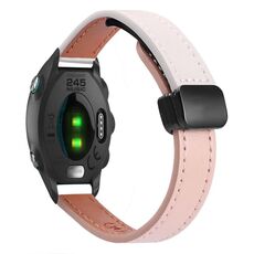 Per Garmin Forerunner 245 Music Slim Fibbia Magnetica 20mm Cinturino in Microfibra in Pelle (Rosa+Albicocca)