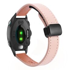 Per Garmin Forerunner 245 Music Slim Fibbia Magnetica 20mm Cinturino in Microfibra in Pelle (Sakura Rosa)