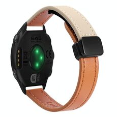 Per Garmin Forerunner 645 Slim Fibbia Magnetica 20mm Cinturino in Microfibra in Pelle (Aimaorange+Crema Albicocca)