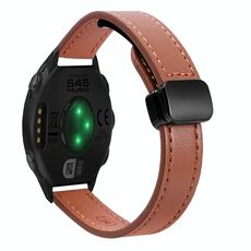 Per Garmin Forerunner 645 Slim Fibbia Magnetica 20mm Cinturino in Microfibra in Pelle (Marrone Moca)