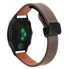 Per Garmin Forerunner 645 Slim Fibbia Magnetica 20mm Cinturino in Microfibra in Pelle (Caramello Macchiato)