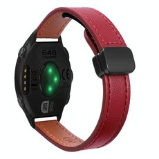 Per Garmin Forerunner 645 Slim Fibbia Magnetica 20mm Cinturino in Microfibra in Pelle (Rosso Vino)