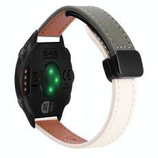 Per Garmin Forerunner 645 Slim Fibbia Magnetica 20mm Cinturino in Microfibra in Pelle (Albicocca+Verde Avocado)