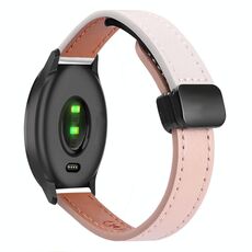 Per Garmin Vivomove Slim Fibbia Magnetica 20mm Cinturino in Microfibra in Pelle (Rosa+Albicocca)