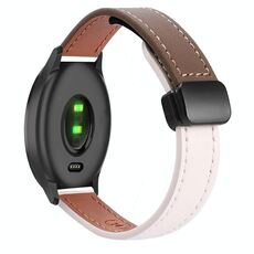 Per Garmin Vivomove Slim Fibbia Magnetica 20mm Cinturino in Microfibra in Pelle (Albicocca+Caramello Macchiato)