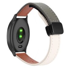 Per Garmin Vivomove Slim Fibbia Magnetica 20mm Cinturino in Microfibra in Pelle (Albicocca+Verde Avocado)