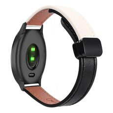 Per Garmin Vivomove Slim Fibbia magnetica Cinturino in pelle microfibra da 20 mm (nero + albicocca)