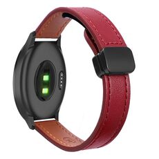 Per cinturino per orologio in pelle microfibra Garmin Vivomove Style Slim con fibbia magnetica da 20 mm (vino rosso)