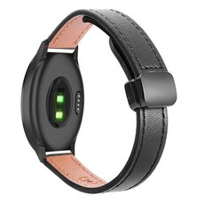 Per Garmin Vivomove Style Slim Magnetic Buckle 20mm Cinturino in microfibra in pelle (nero)
