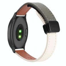 Per Garmin Vivomove Style Slim Magnetic Buckle 20mm Cinturino in microfibra in pelle (albicocca+verde avocado)