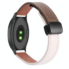 Per cinturino per orologio in pelle microfibra Garmin Vivomove Luxe sottile con fibbia magnetica da 20 mm (albicocca + caramello macchiato)