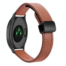 Per Garmin Vivomove HR Sport Slim Fibbia Magnetica 20mm Cinturino in Microfibra in Pelle (Marrone Moca)