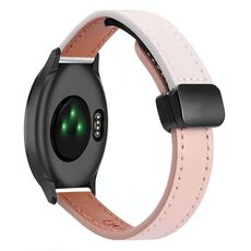 Per Garmin Vivomove HR Sport Slim Fibbia Magnetica 20mm Cinturino in Microfibra in Pelle (Rosa+Albicocca)