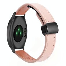 Per Garmin Vivomove HR Sport Slim Cinturino in pelle microfibra con fibbia magnetica da 20 mm (rosa sakura)