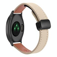 Per Garmin Vivomove HR Sport Slim Fibbia Magnetica 20mm Cinturino in Microfibra in Pelle (Albicocca Crema)
