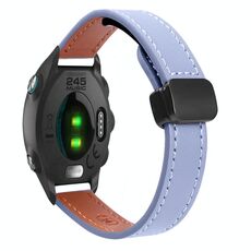 Per Garmin Forerunner 245 Slim Fibbia Magnetica 20mm Cinturino in Microfibra in Pelle (Lavanda)