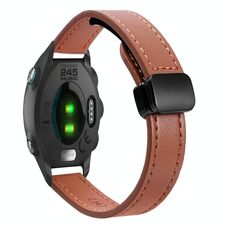 Per Garmin Forerunner 245 Slim Fibbia Magnetica 20mm Cinturino in Microfibra in Pelle (Marrone Moca)