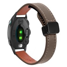Per Garmin Forerunner 245 Slim Fibbia Magnetica 20mm Cinturino in Microfibra in Pelle (Caramello Macchiato)