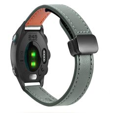 Per Garmin Forerunner 245 Slim Fibbia Magnetica 20mm Cinturino in Microfibra in Pelle (Verde Avocado)